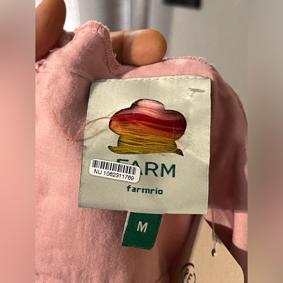 ▪️Farm Rio Palm Tree scalloped broderie anglaise cotton midi dress - Picture 12 of 14